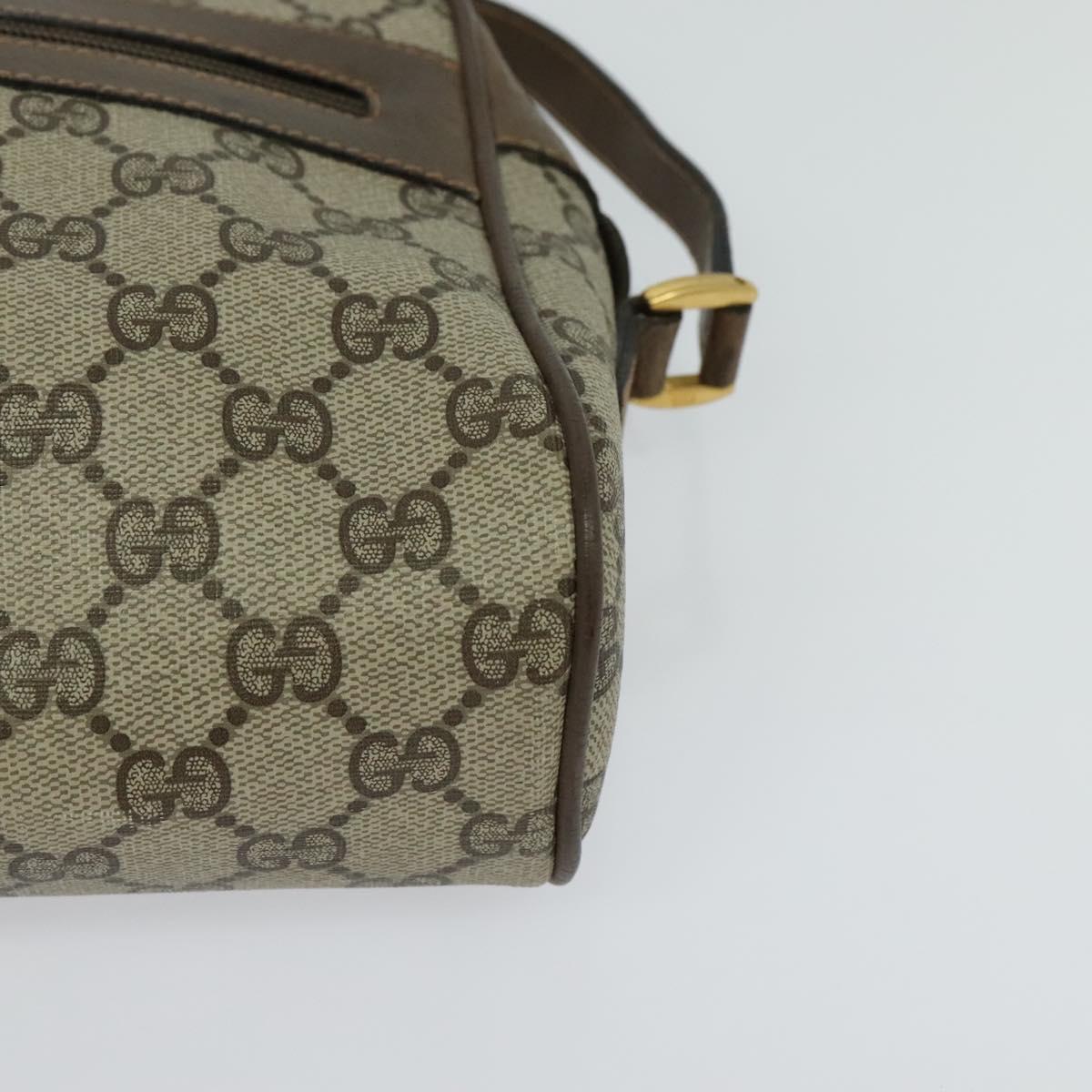 GUCCI GG Supreme Web Sherry Line Shoulder Bag PVC Beige 56 02 005 Auth 116354