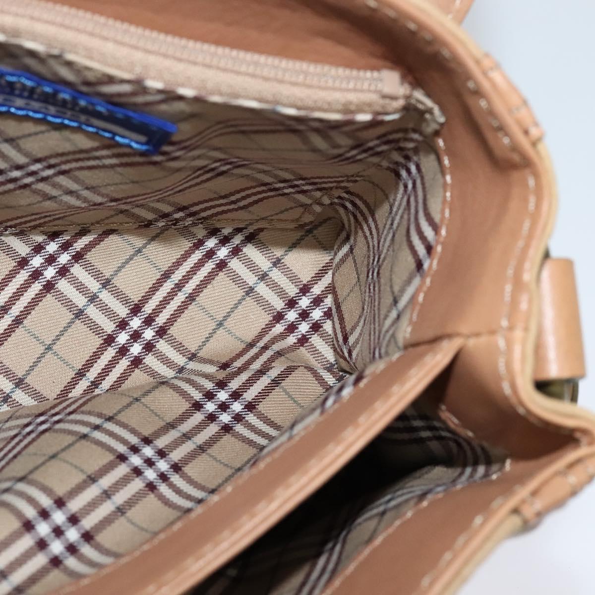 BURBERRY Blue Label Hand Bag Suede Leather 2way Beige Auth 116361