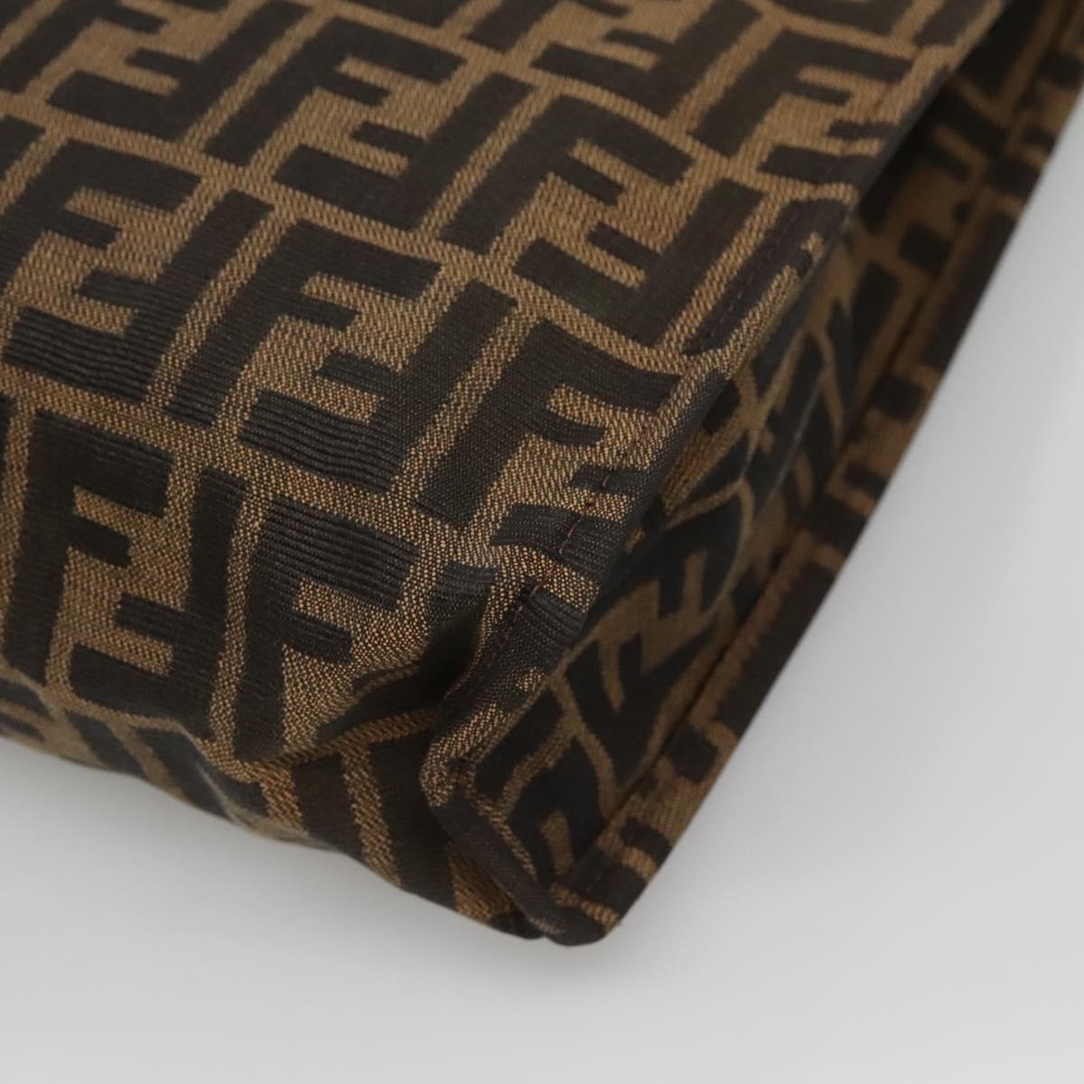 FENDI Zucca Canvas Tote Bag Brown Black Auth 116372