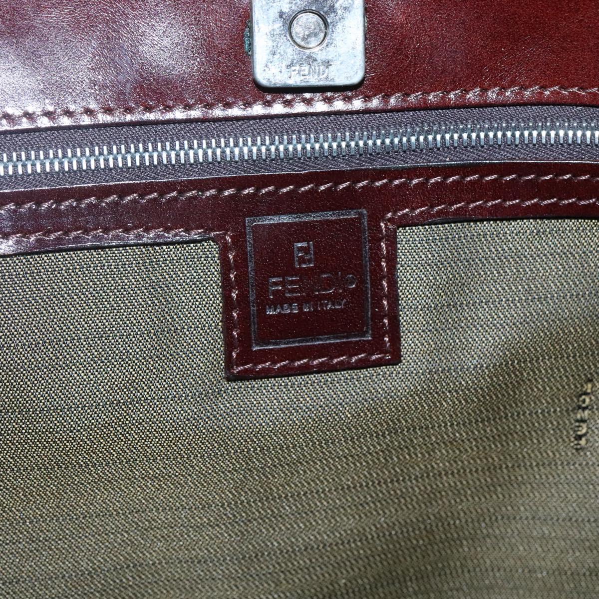 FENDI Zucca Canvas Tote Bag Brown Black Auth 116372