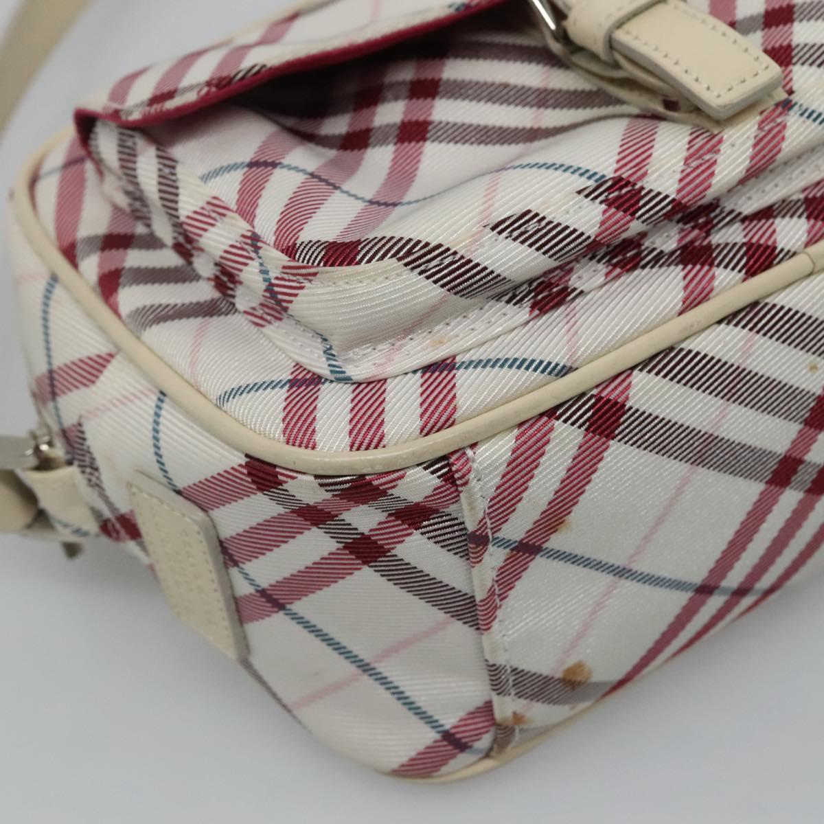BURBERRY Nova Check Shoulder Bag Nylon Pink Silver Auth 116405