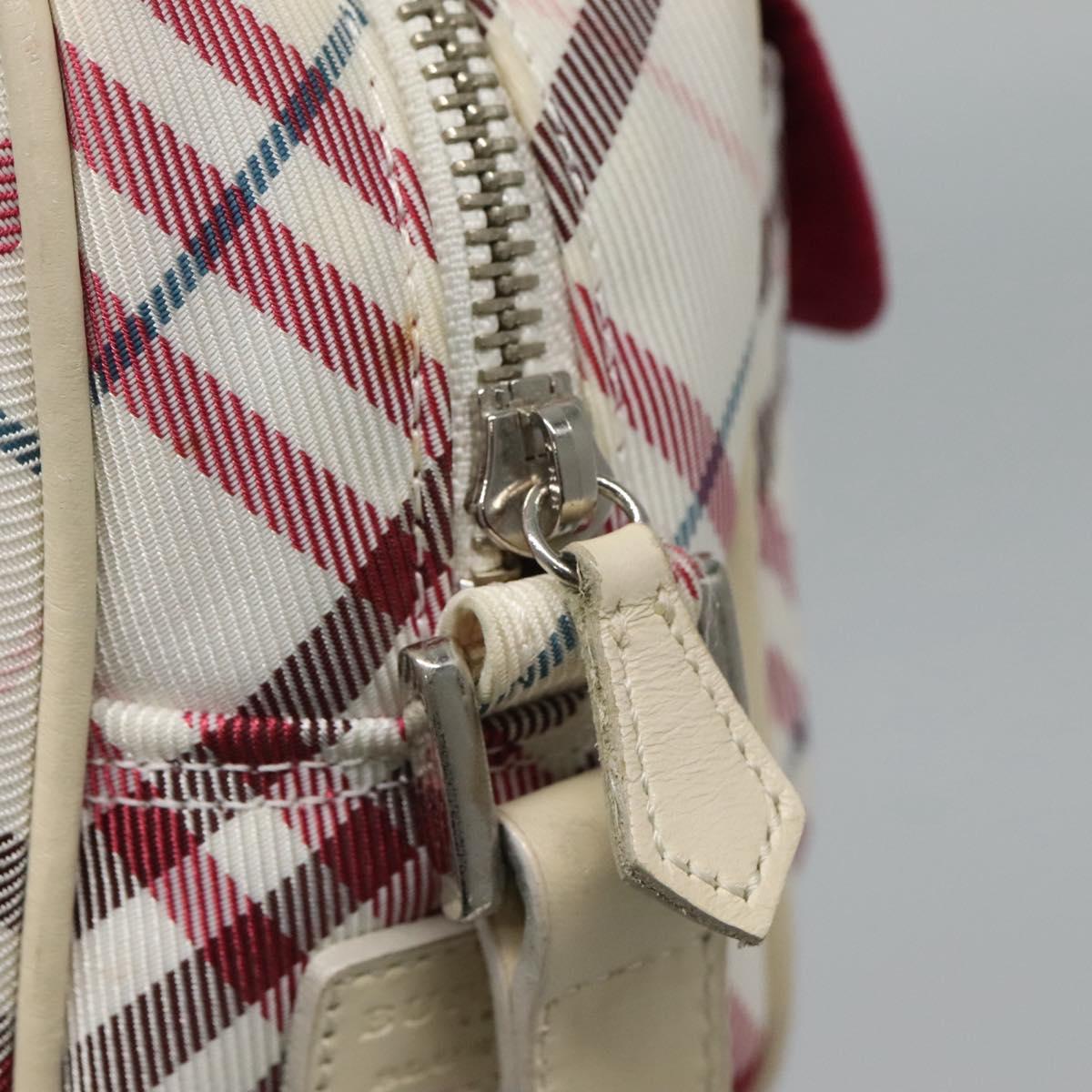 BURBERRY Nova Check Shoulder Bag Nylon Pink Silver Auth 116405