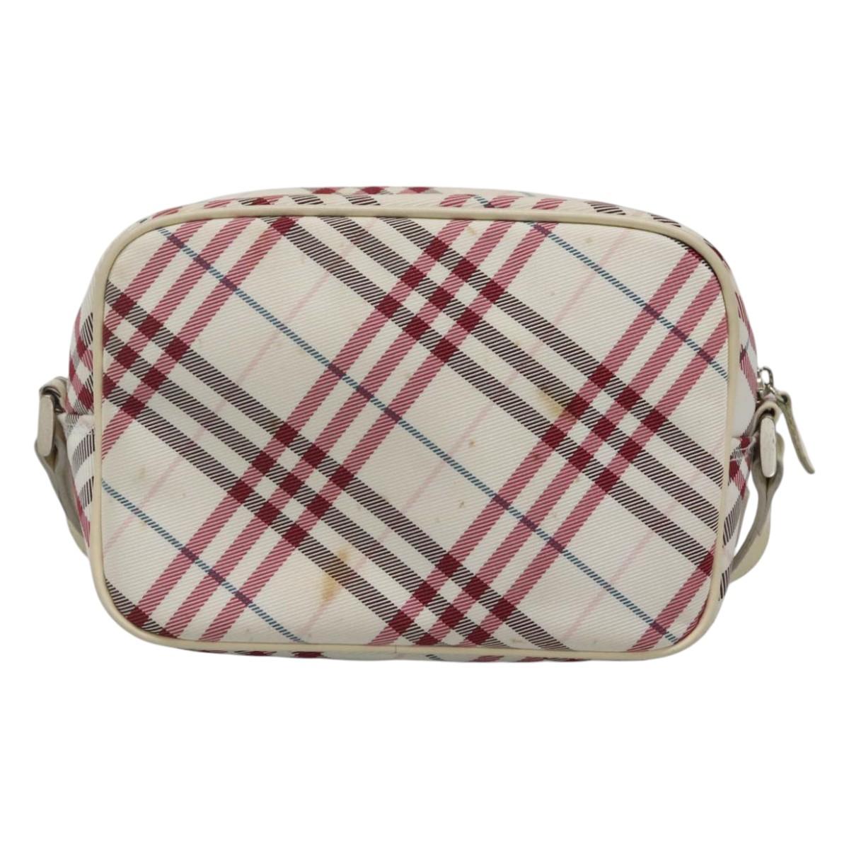 BURBERRY Nova Check Shoulder Bag Nylon Pink Silver Auth 116405