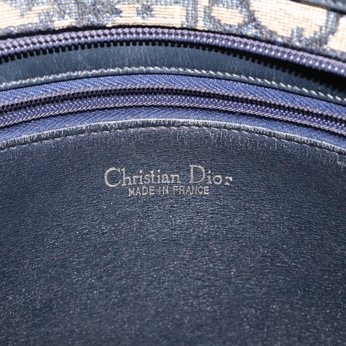 Christian Dior Trotter Canvas Shoulder Bag Navy Auth 116409