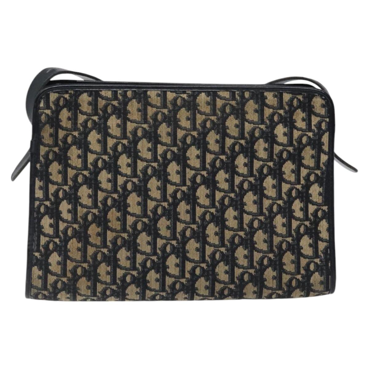 Christian Dior Trotter Canvas Shoulder Bag Navy Auth 116409