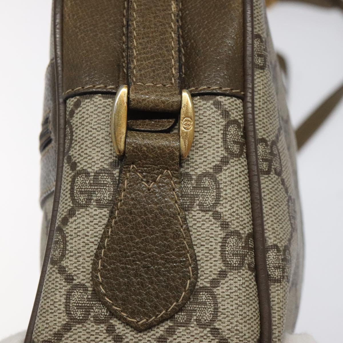 GUCCI GG Supreme Web Sherry Line Shoulder Bag PVC Beige 56 02 004 Auth 116410