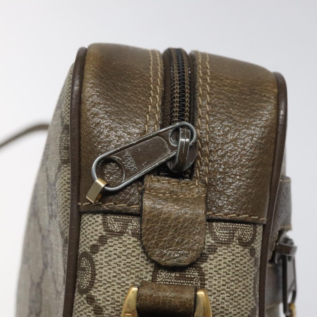 GUCCI GG Supreme Web Sherry Line Shoulder Bag PVC Beige 56 02 004 Auth 116410