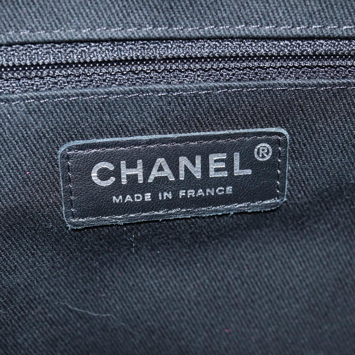 CHANEL Matelasse Chain Shoulder Bag Tweed Leather White Silver CC Auth 116419SM