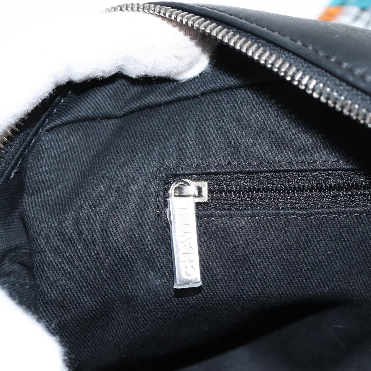 CHANEL Matelasse Chain Shoulder Bag Tweed Leather White Silver CC Auth 116419SM