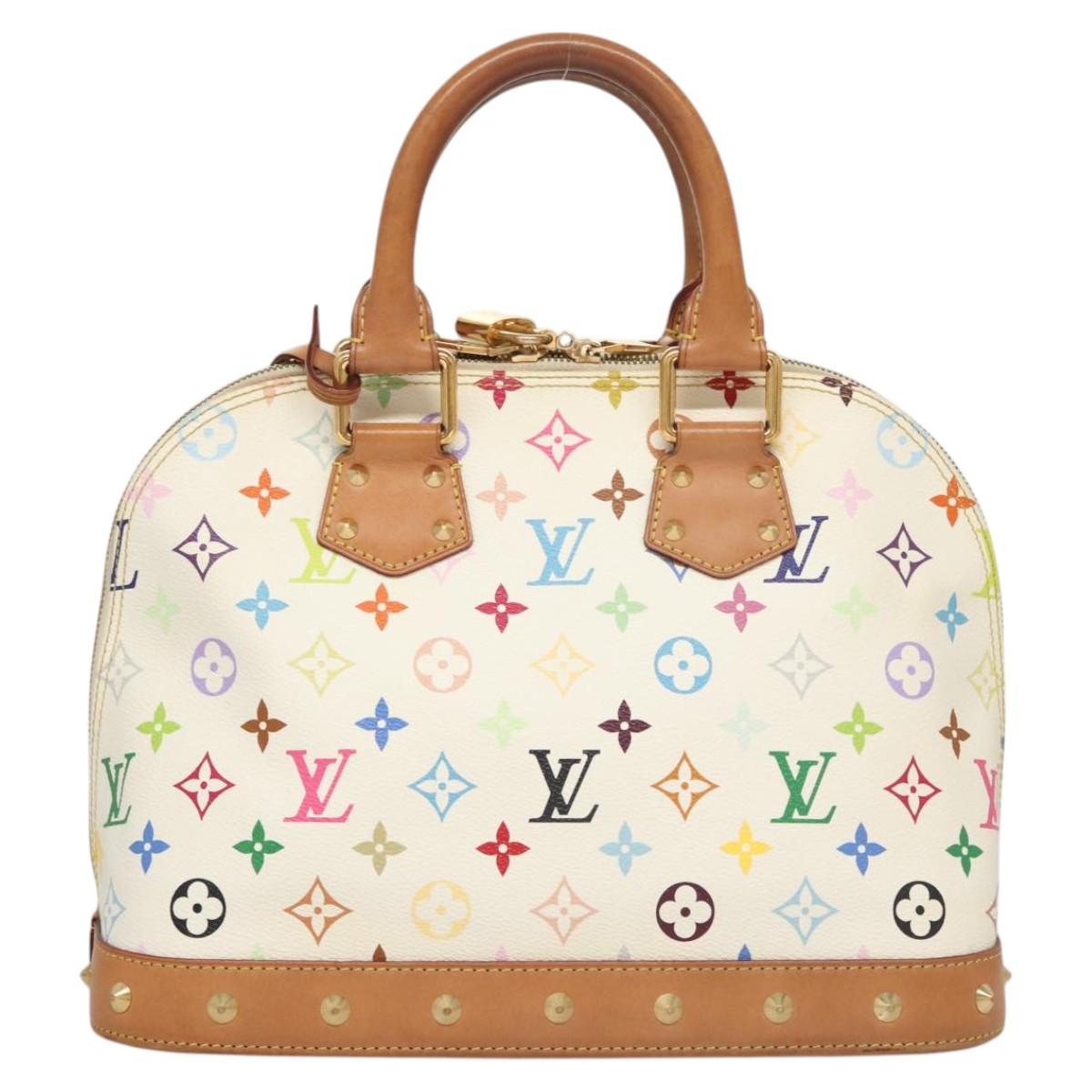 LOUIS VUITTON Monogram Multicolor Alma Hand Bag White M92647 LV Auth 116430A