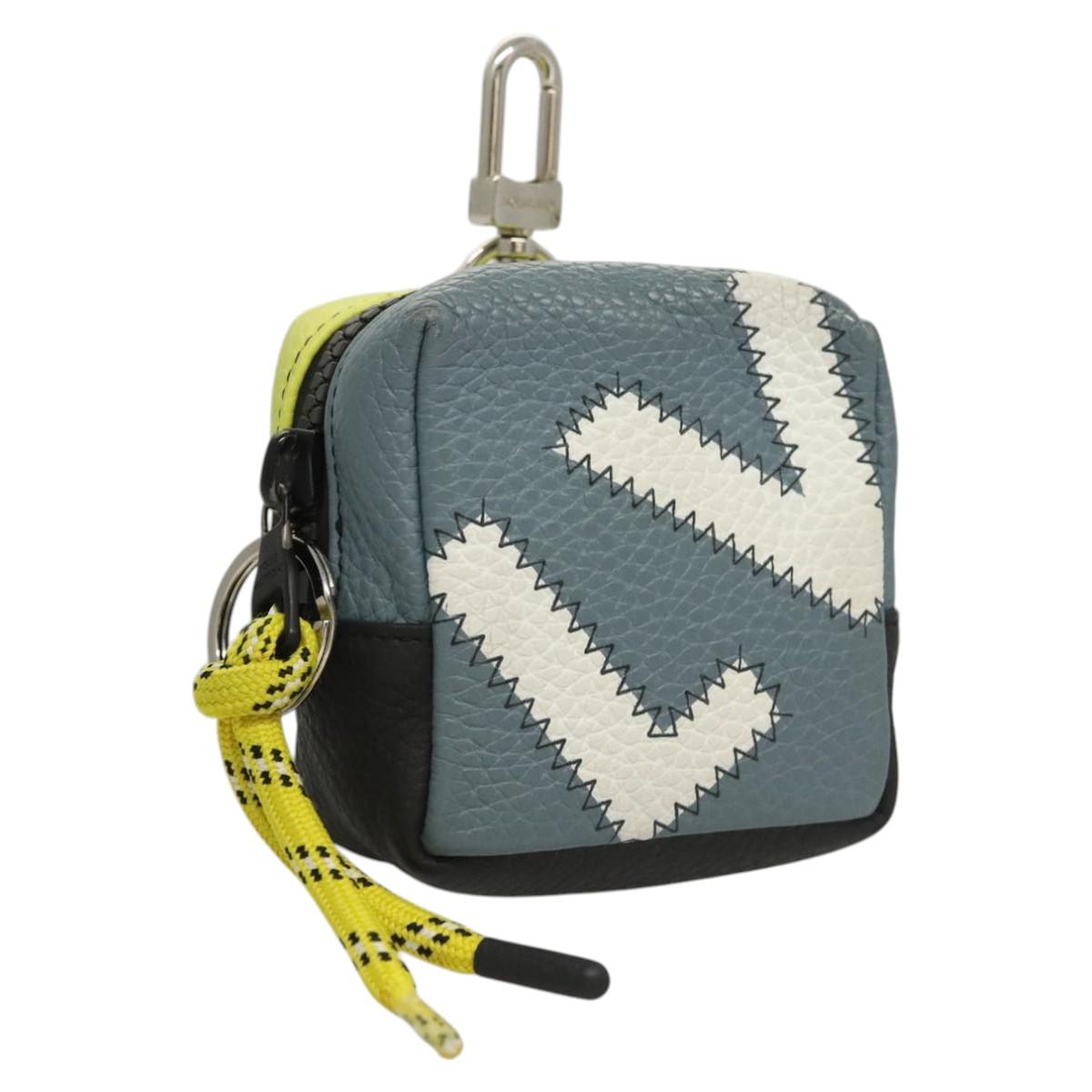 LOUIS VUITTON Square Pouch Color Blocks Pouch Taurillon M00739 LV Auth 116440