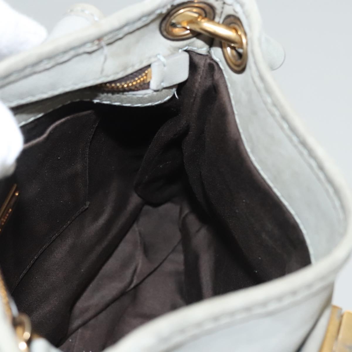 Miu Miu Shoulder Bag Suede Light Blue Gold Auth 116443