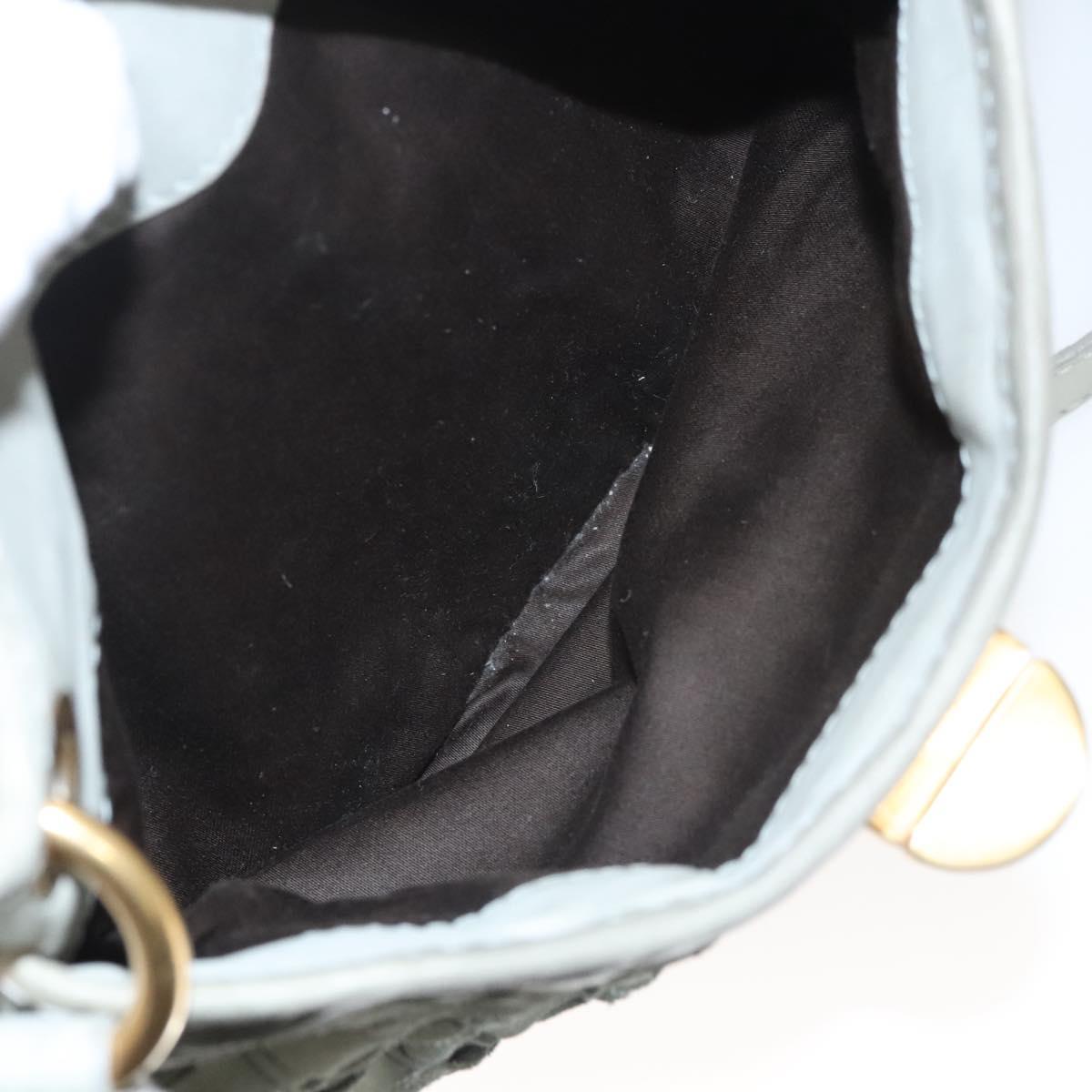 Miu Miu Shoulder Bag Suede Light Blue Gold Auth 116443