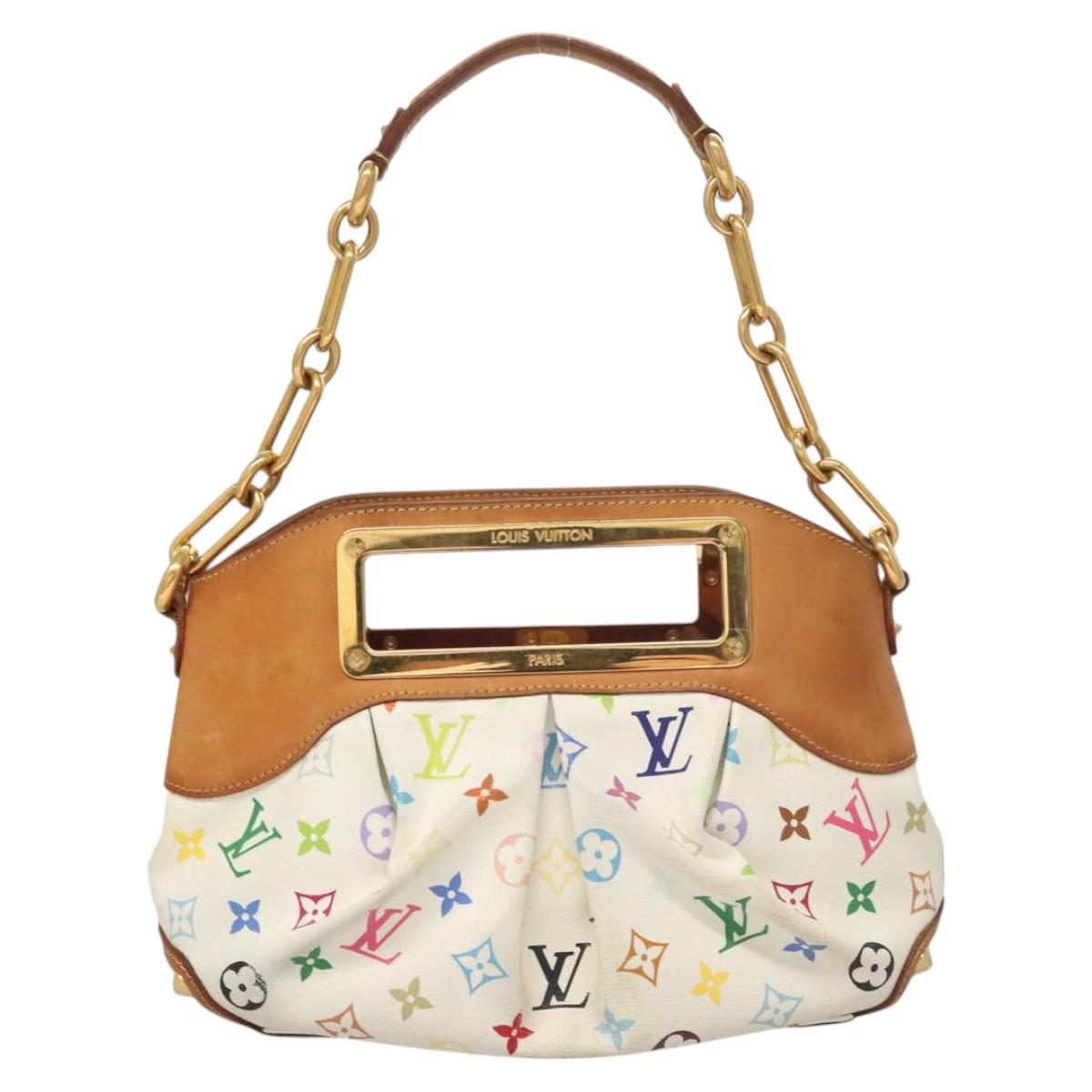 LOUIS VUITTON Monogram Multicolor Judy PM Shoulder Bag White M40257 Auth 116458