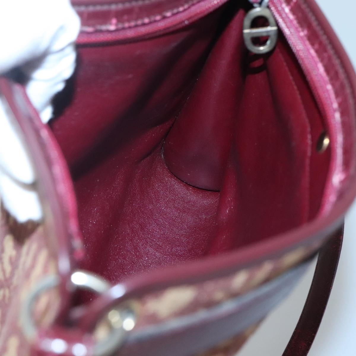 Christian Dior Trotter Canvas Shoulder Bag Red Auth 116463