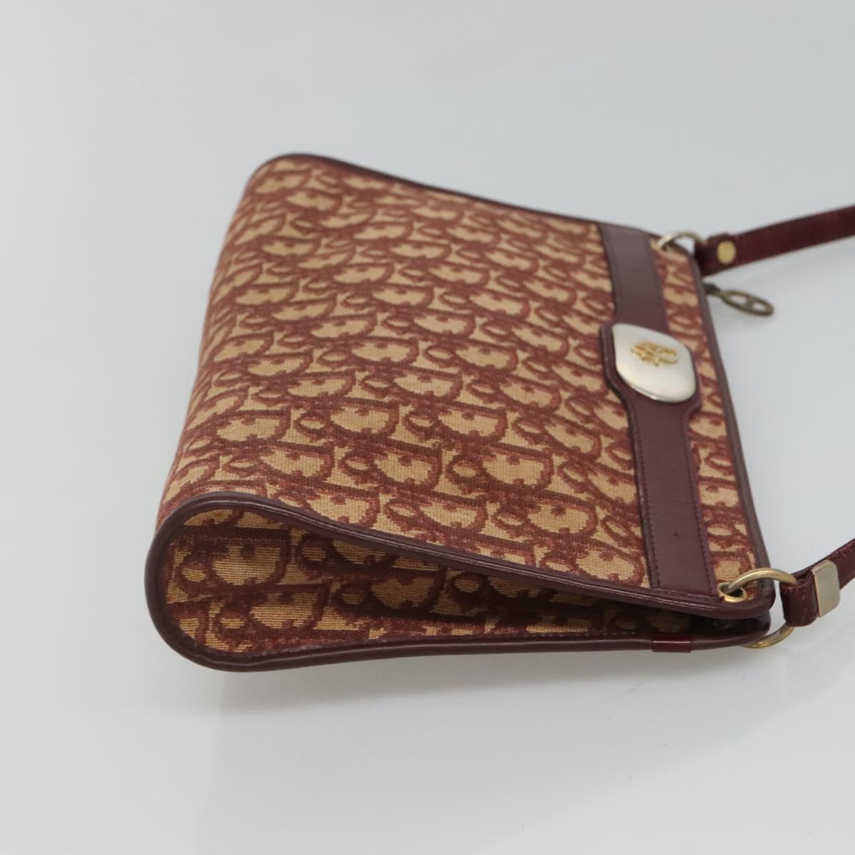 Christian Dior Trotter Canvas Shoulder Bag Red Auth 116463