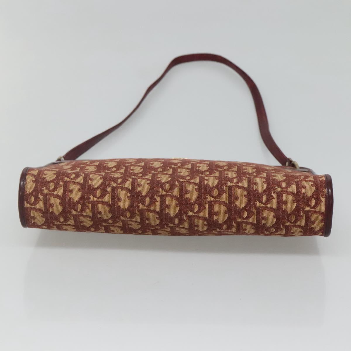 Christian Dior Trotter Canvas Shoulder Bag Red Auth 116463