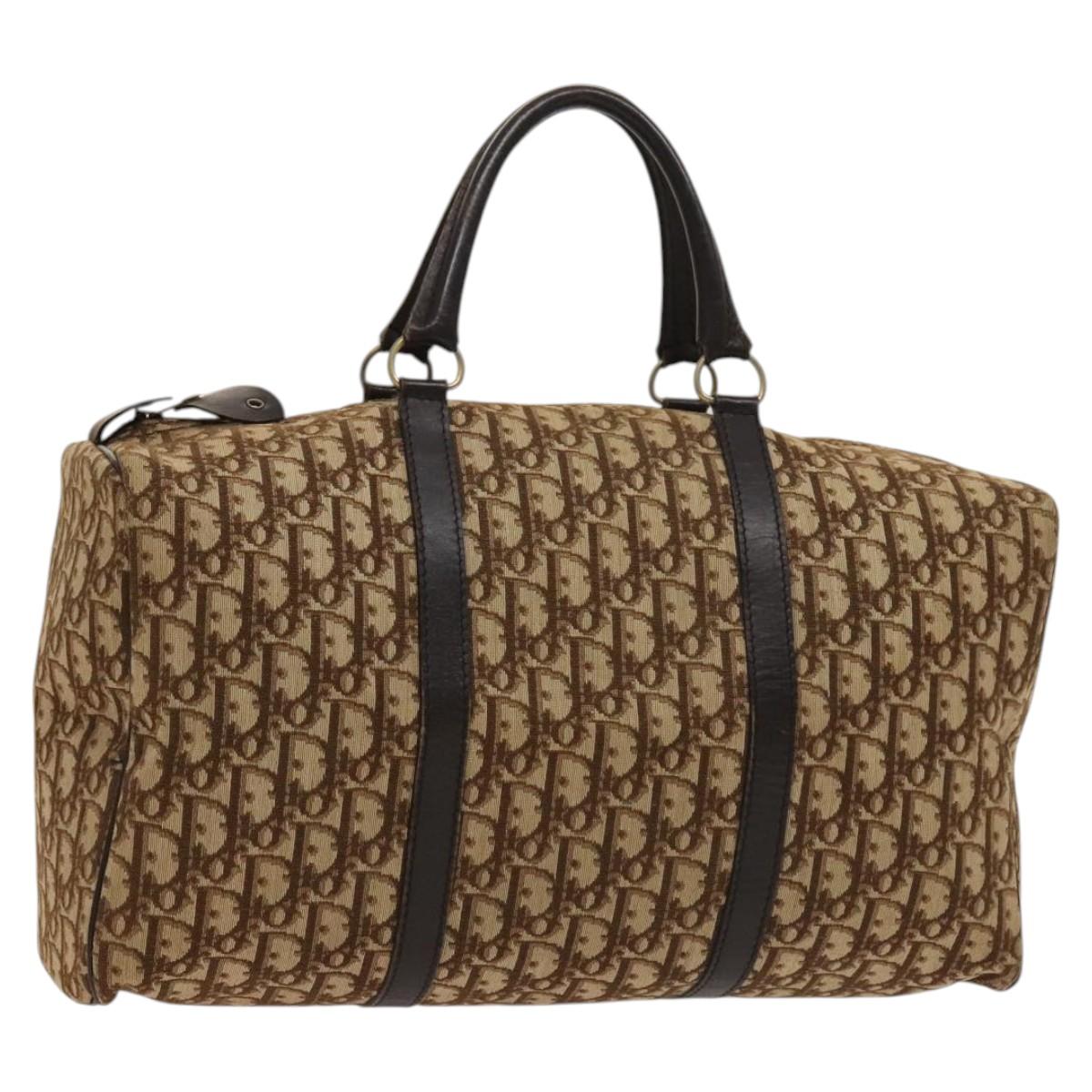Christian Dior Trotter Canvas Boston Bag Brown Auth 116464