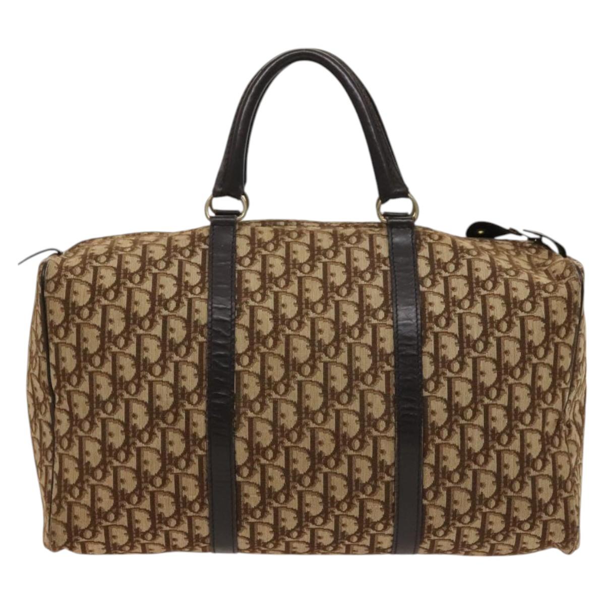 Christian Dior Trotter Canvas Boston Bag Brown Auth 116464