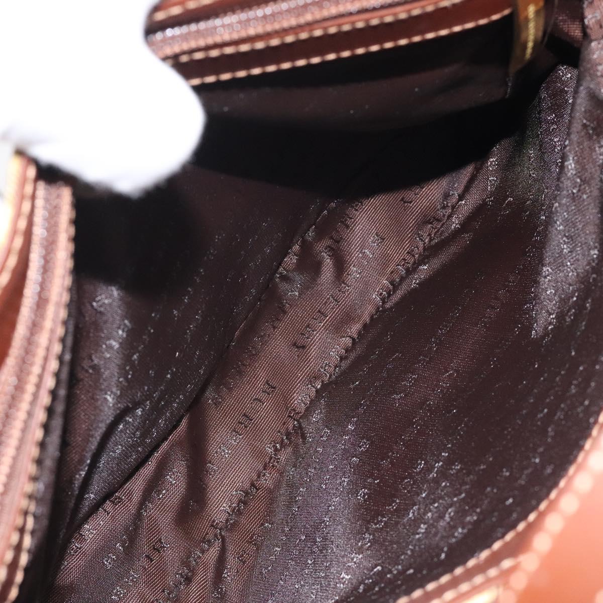 BURBERRY Nova Check Hand Bag PVC Leather Beige Auth 116465