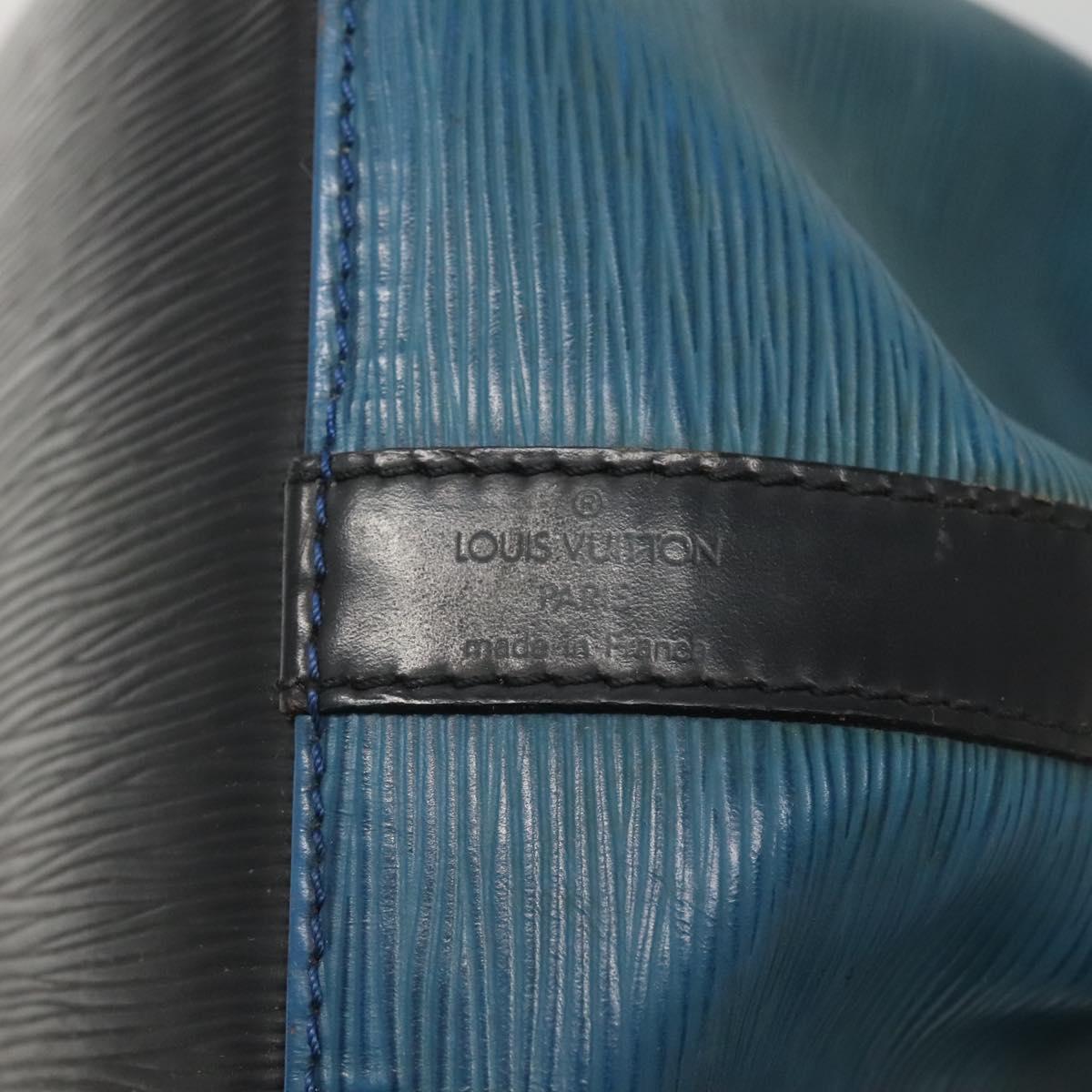 LOUIS VUITTON Epi Petit Noe Shoulder Bag Bicolor Black Blue M44152 Auth 116467