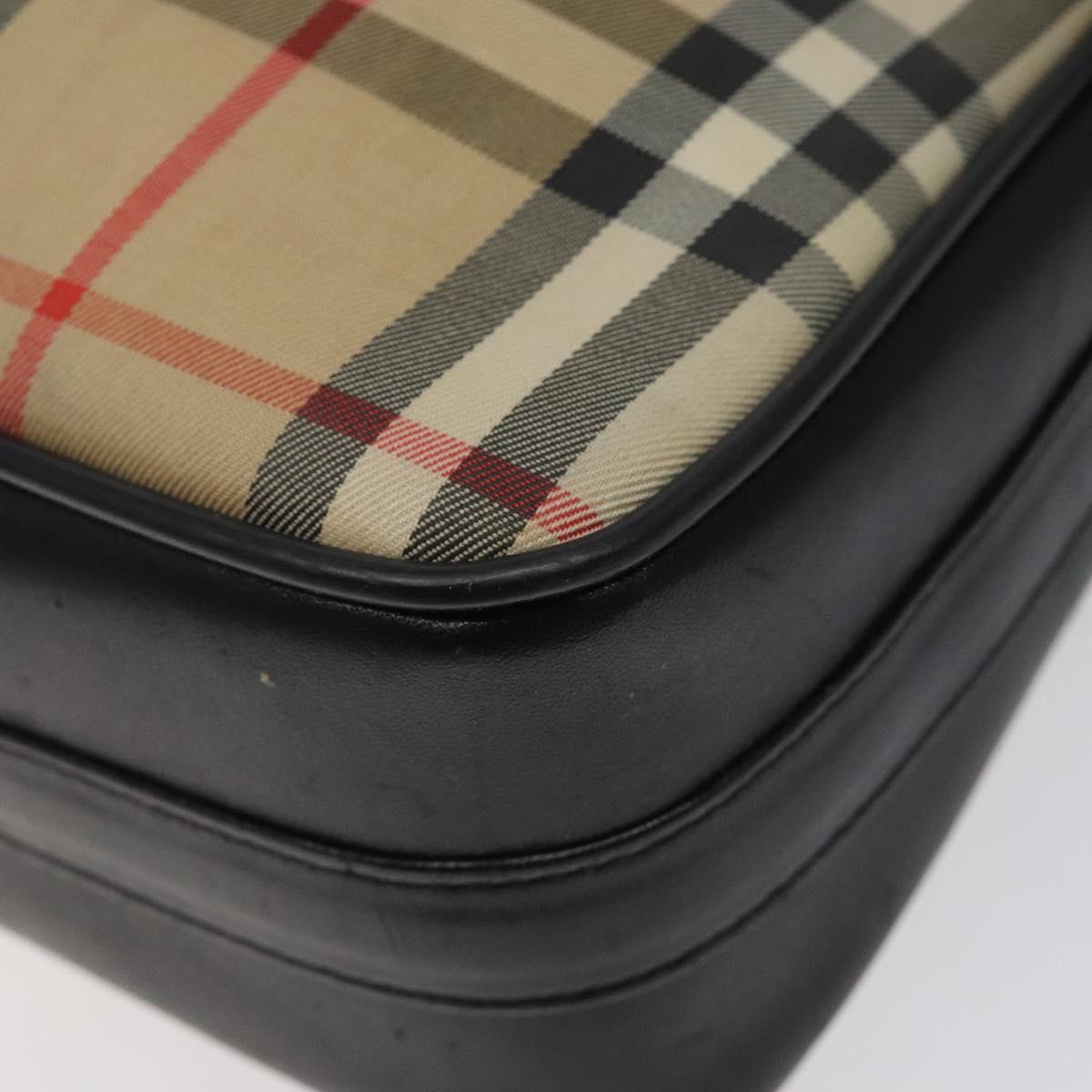 Burberrys Nova Check Shoulder Bag Canvas Beige Auth 116476