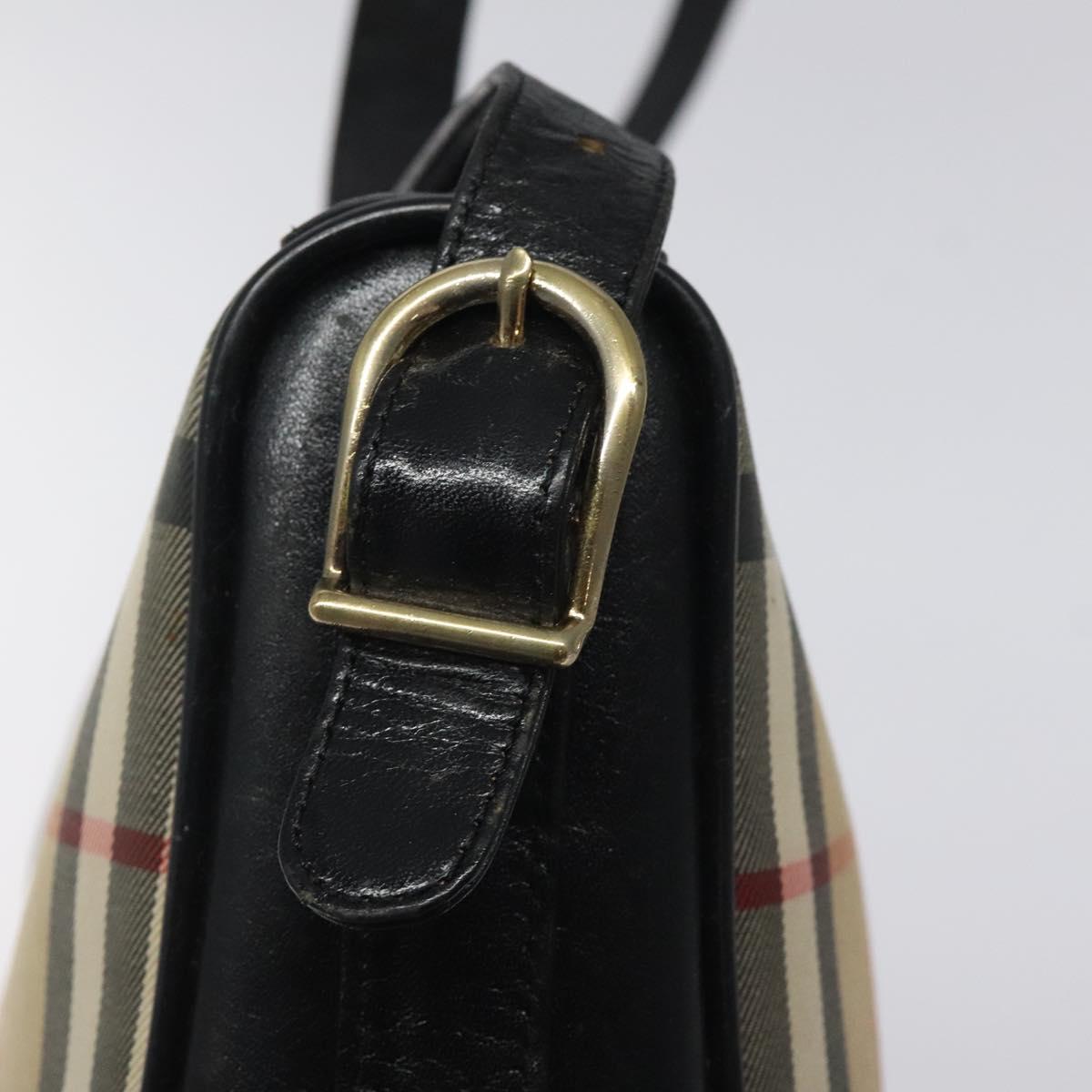 Burberrys Nova Check Shoulder Bag Canvas Beige Auth 116476