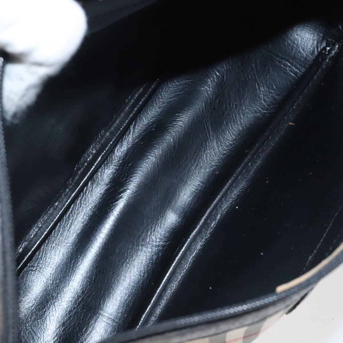 Burberrys Nova Check Shoulder Bag Canvas Beige Auth 116476