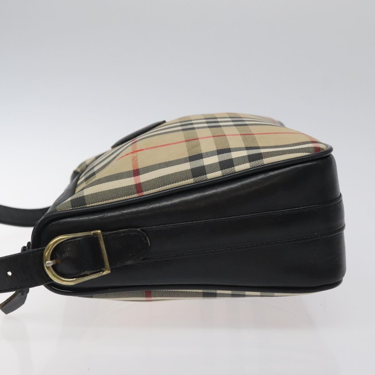 Burberrys Nova Check Shoulder Bag Canvas Beige Auth 116476