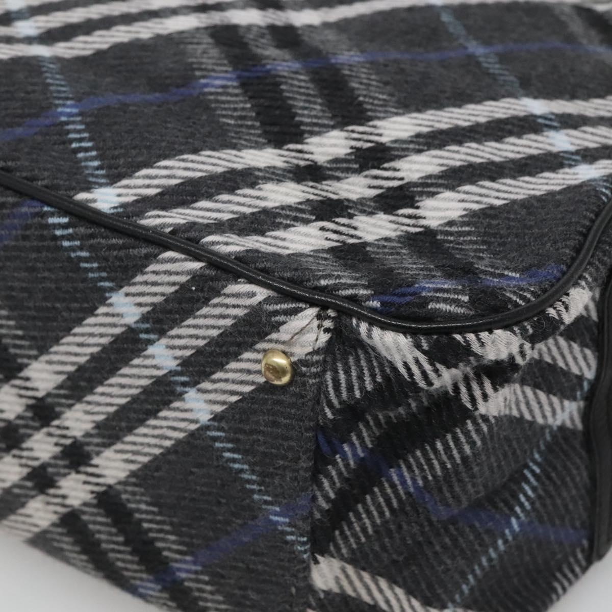BURBERRY Nova Check Blue Label Tote Bag Wool Blue Auth 116491