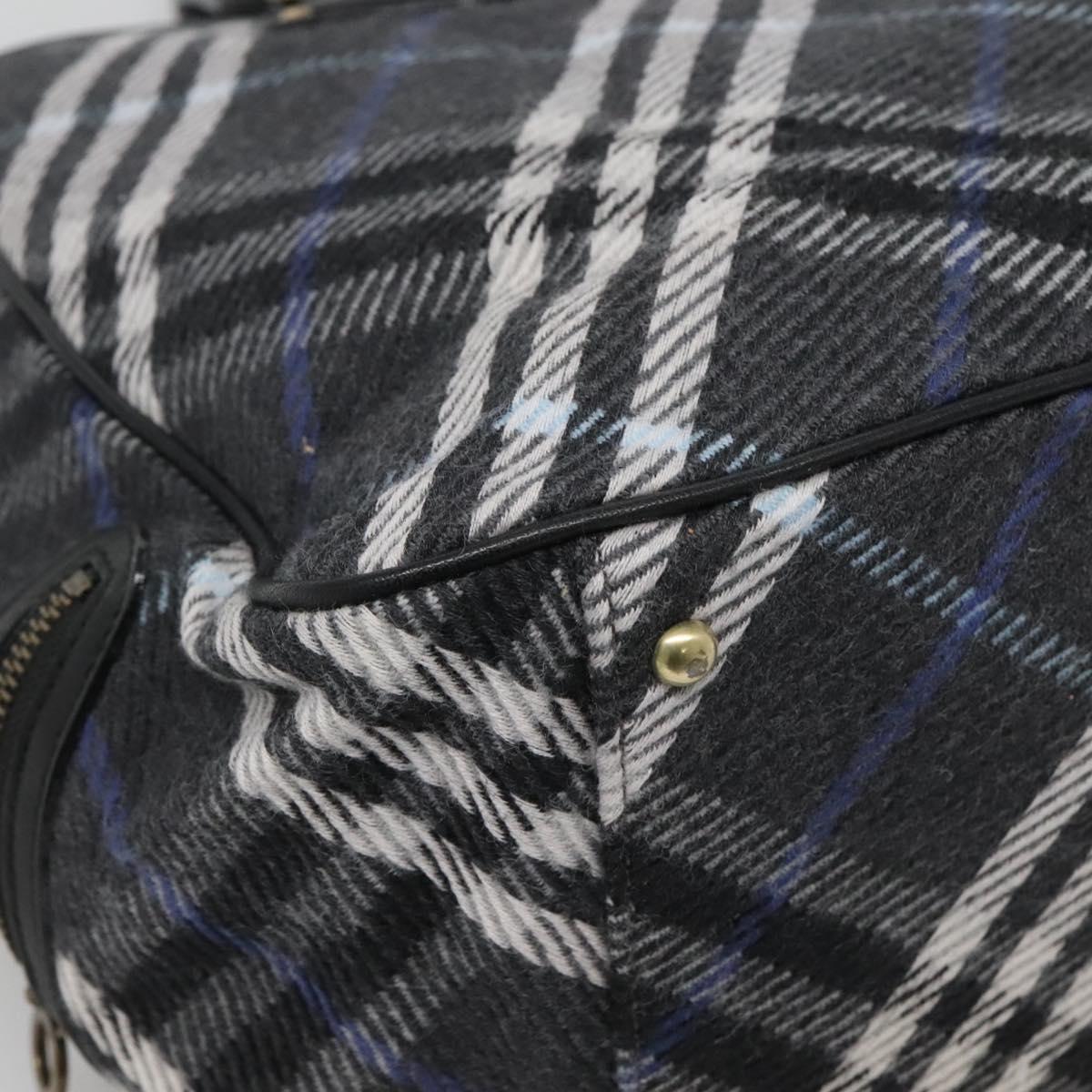 BURBERRY Nova Check Blue Label Tote Bag Wool Blue Auth 116491