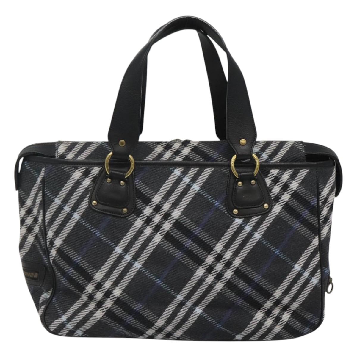 BURBERRY Nova Check Blue Label Tote Bag Wool Blue Auth 116491