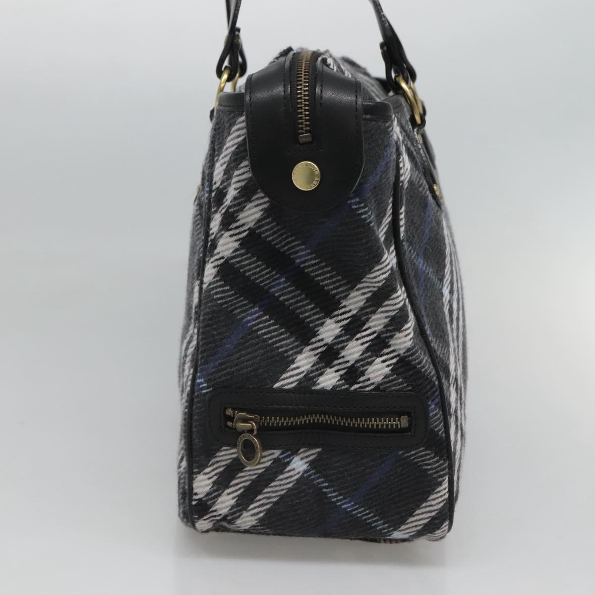 BURBERRY Nova Check Blue Label Tote Bag Wool Blue Auth 116491