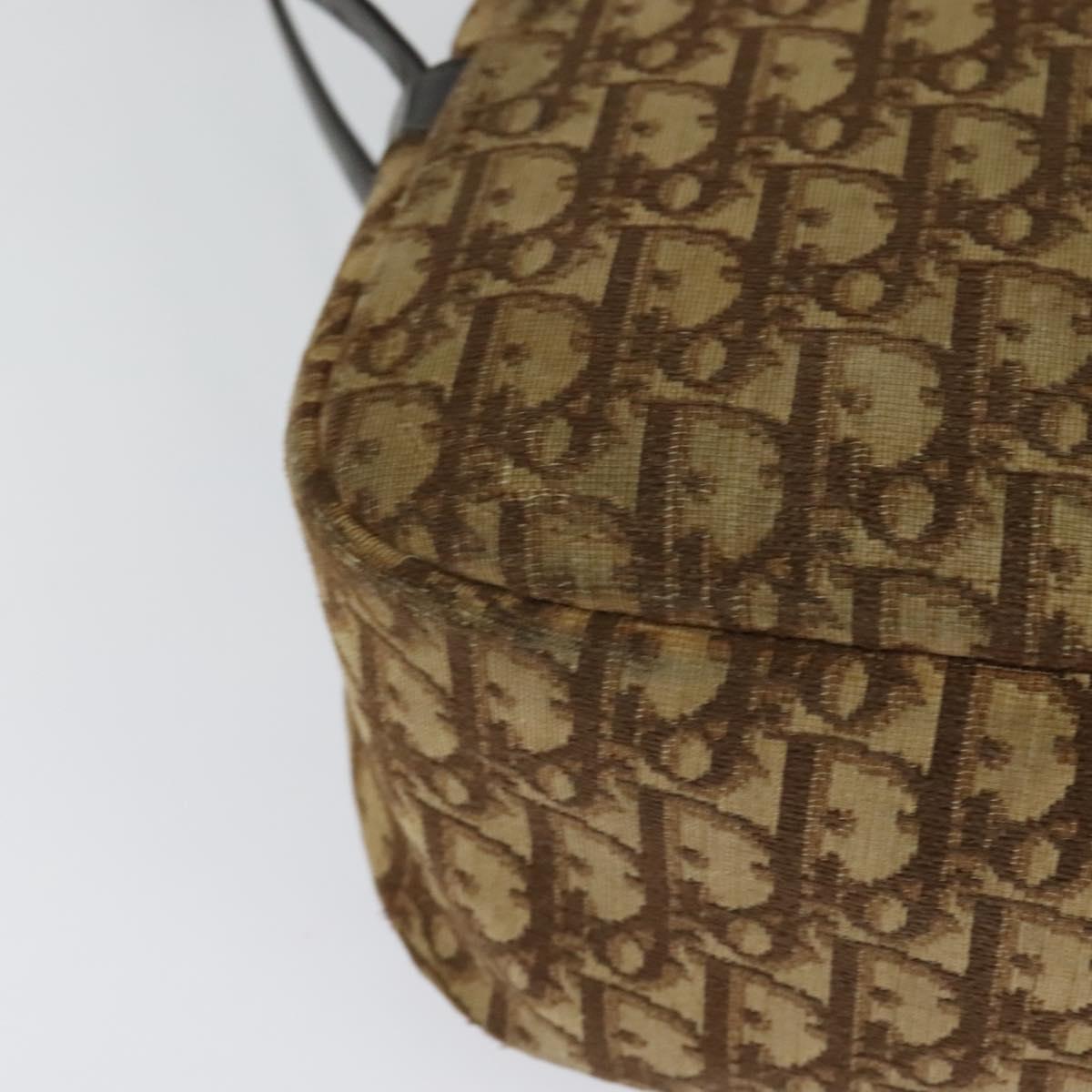 Christian Dior Trotter Canvas Shoulder Bag Brown Auth 116492