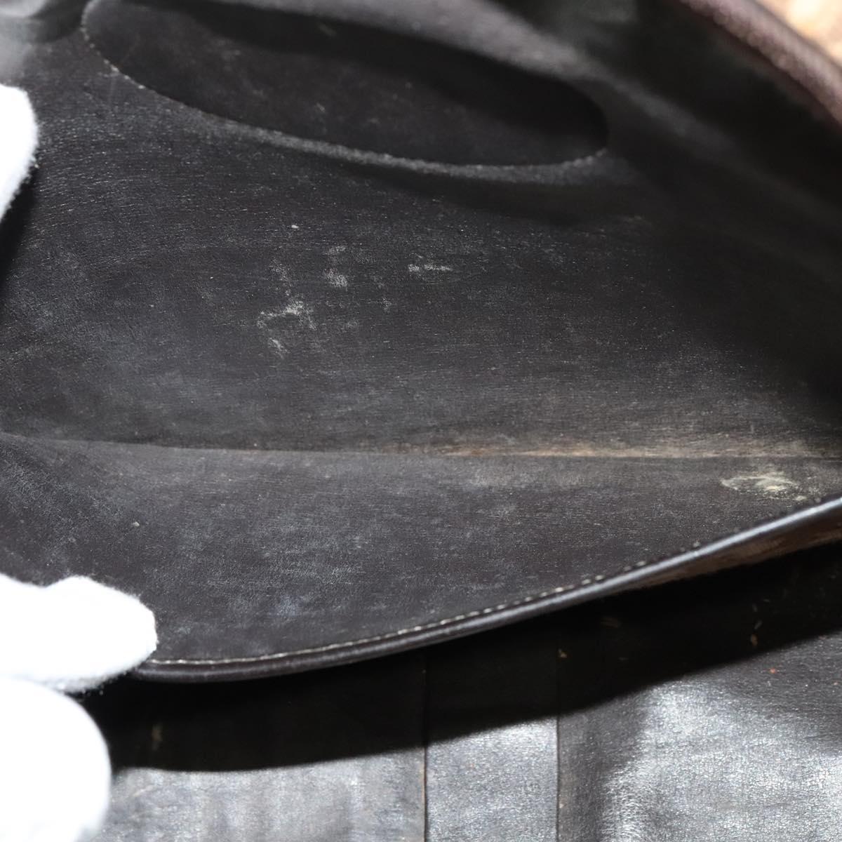 Christian Dior Trotter Canvas Shoulder Bag Brown Auth 116492