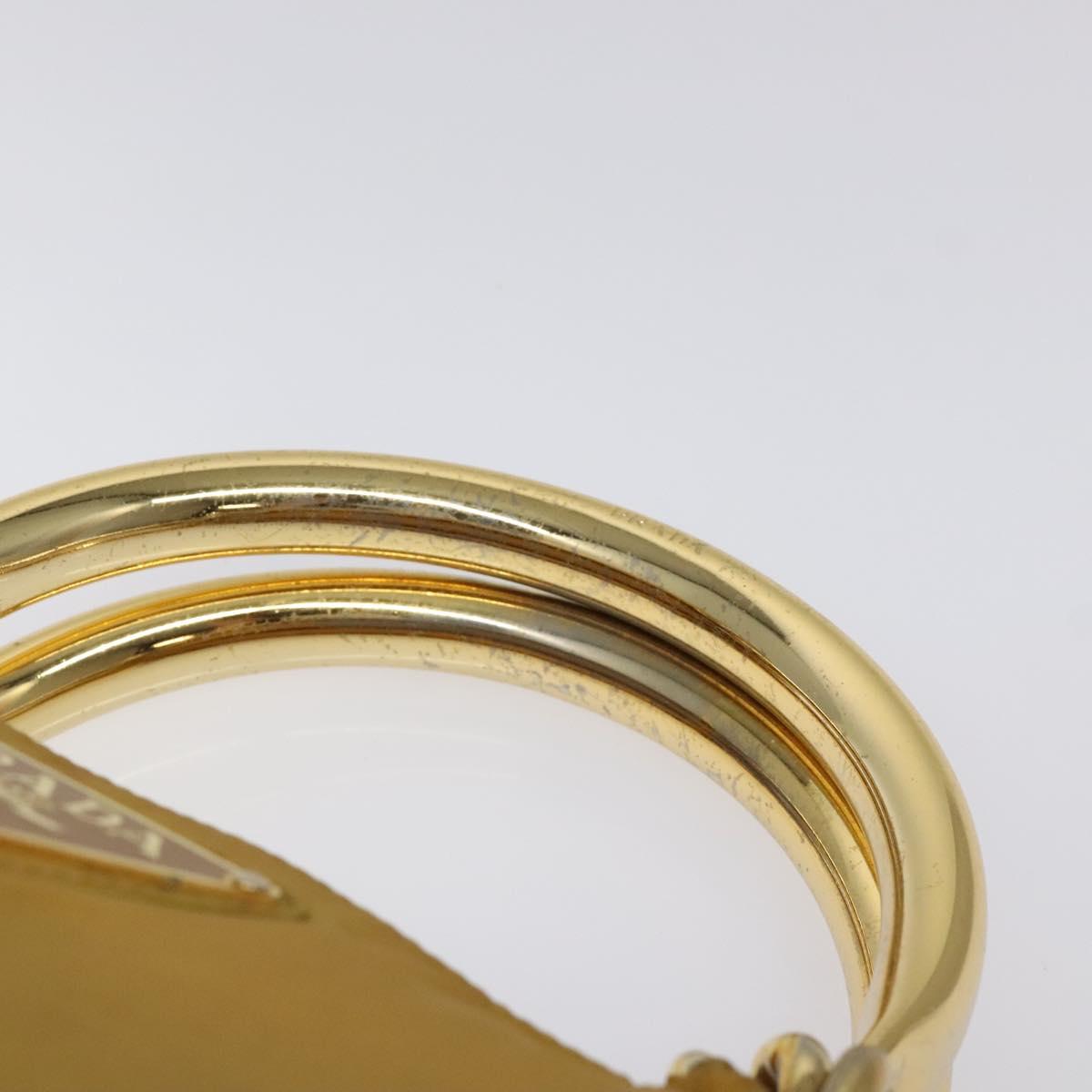 PRADA Hand Bag Nylon Metal Yellow Gold Auth 116493