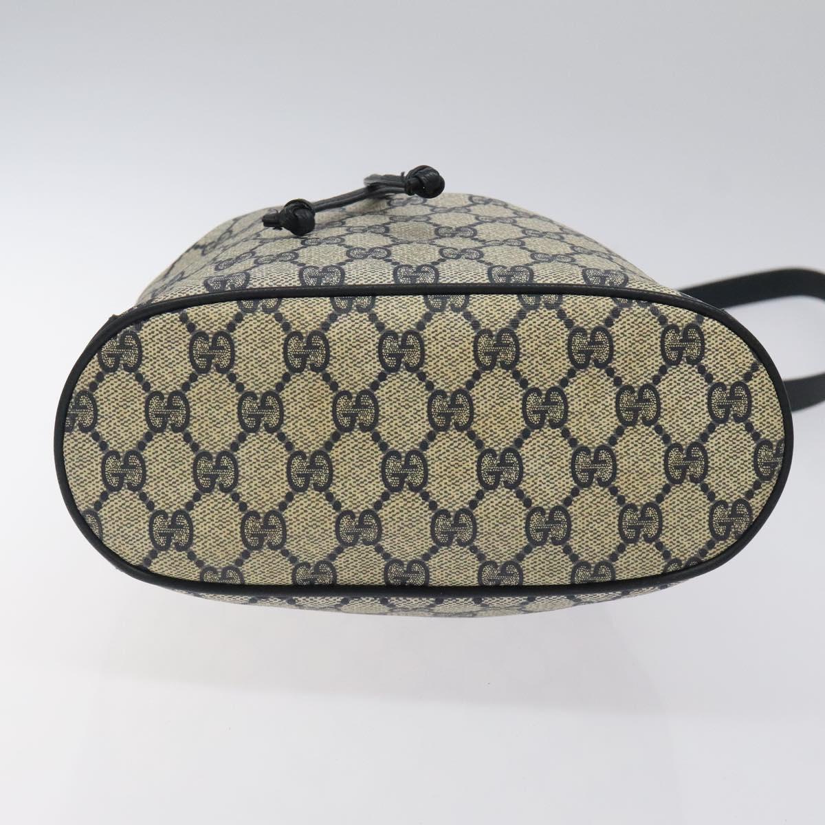 GUCCI GG Supreme Sherry Line Shoulder Bag PVC Navy Red 41 02 034 Auth 116512