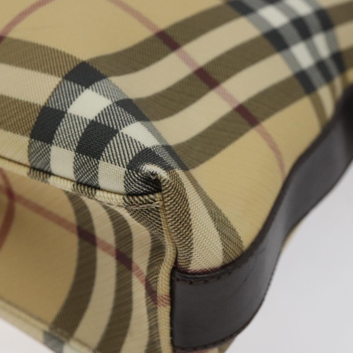 BURBERRY Nova Check Shoulder Bag PVC Beige Auth 116514