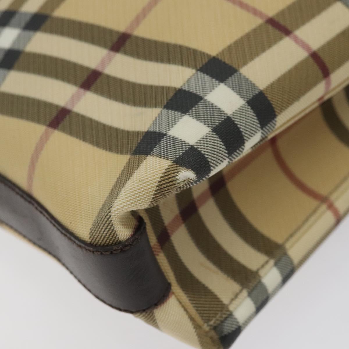 BURBERRY Nova Check Shoulder Bag PVC Beige Auth 116514