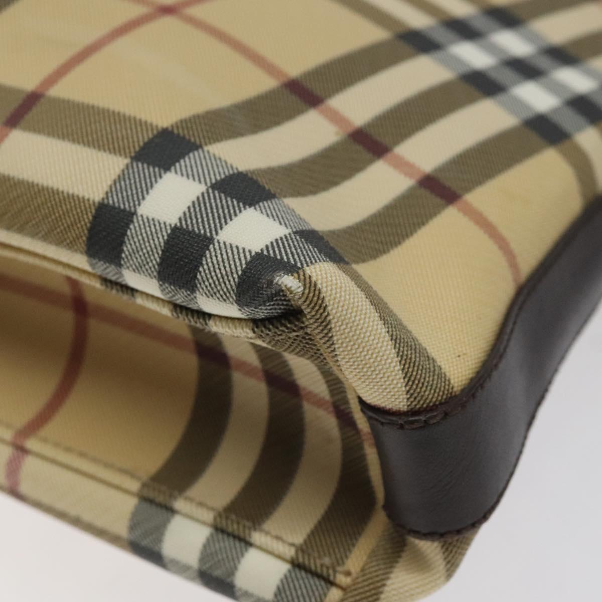 BURBERRY Nova Check Shoulder Bag PVC Beige Auth 116514