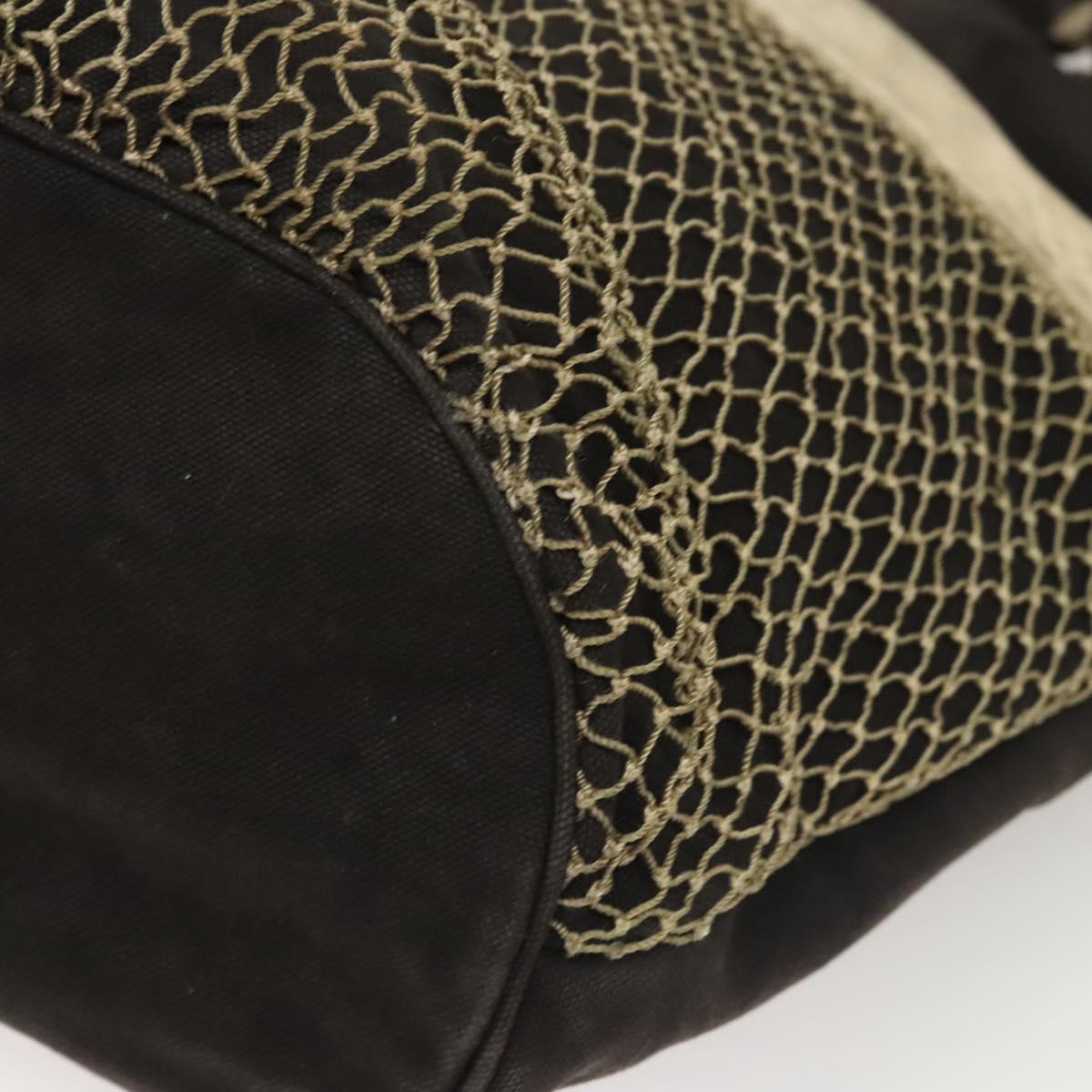 CHANEL Camelia Tote Bag Canvas Black CC Auth 116525