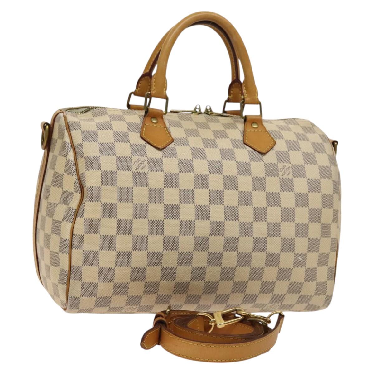 LOUIS VUITTON Damier Azur Speedy Bandouliere 30 Hand Bag 2way N41052 Auth 116527