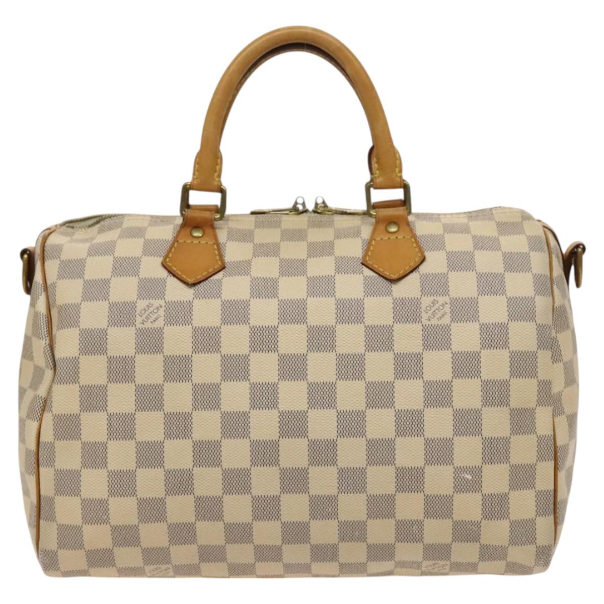 LOUIS VUITTON Damier Azur Speedy Bandouliere 30 Hand Bag 2way N41052 Auth 116527
