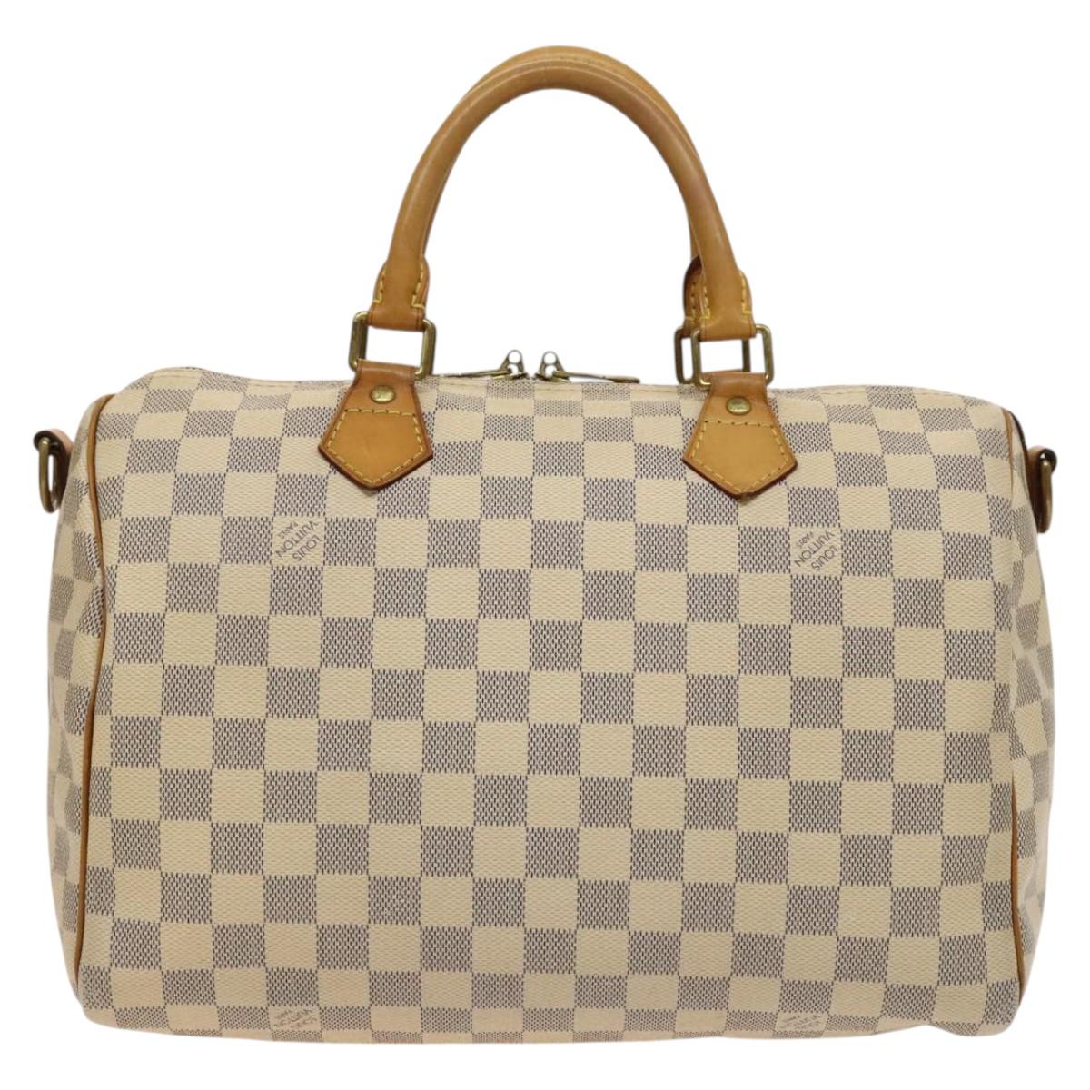 LOUIS VUITTON Damier Azur Speedy Bandouliere 30 Hand Bag 2way N41052 Auth 116527