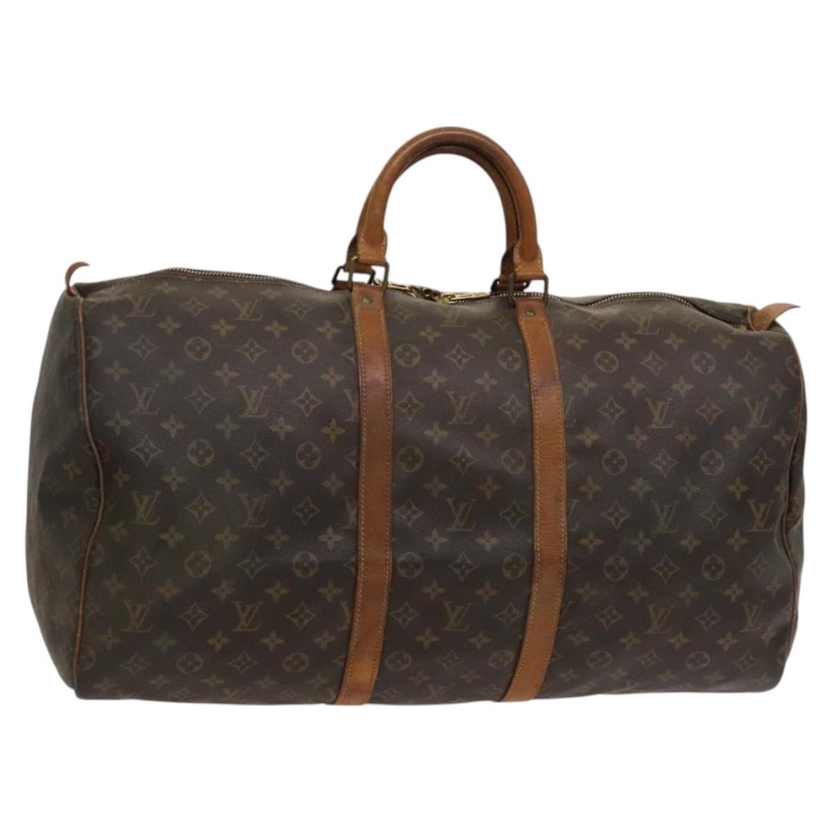 LOUIS VUITTON Monogram Keepall 55 Boston Bag M41424 LV Auth 116532