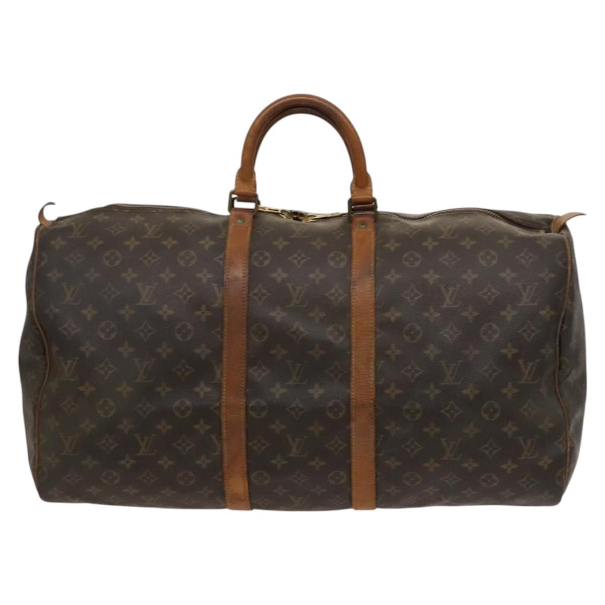 LOUIS VUITTON Monogram Keepall 55 Boston Bag M41424 LV Auth 116532