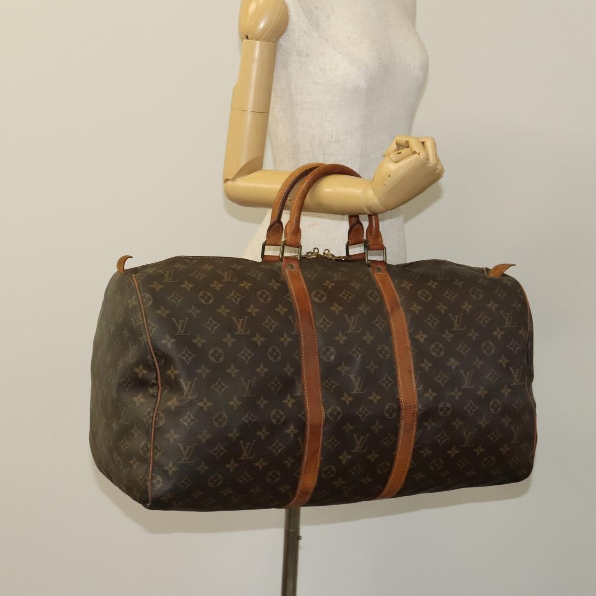 LOUIS VUITTON Monogram Keepall 55 Boston Bag M41424 LV Auth 116532