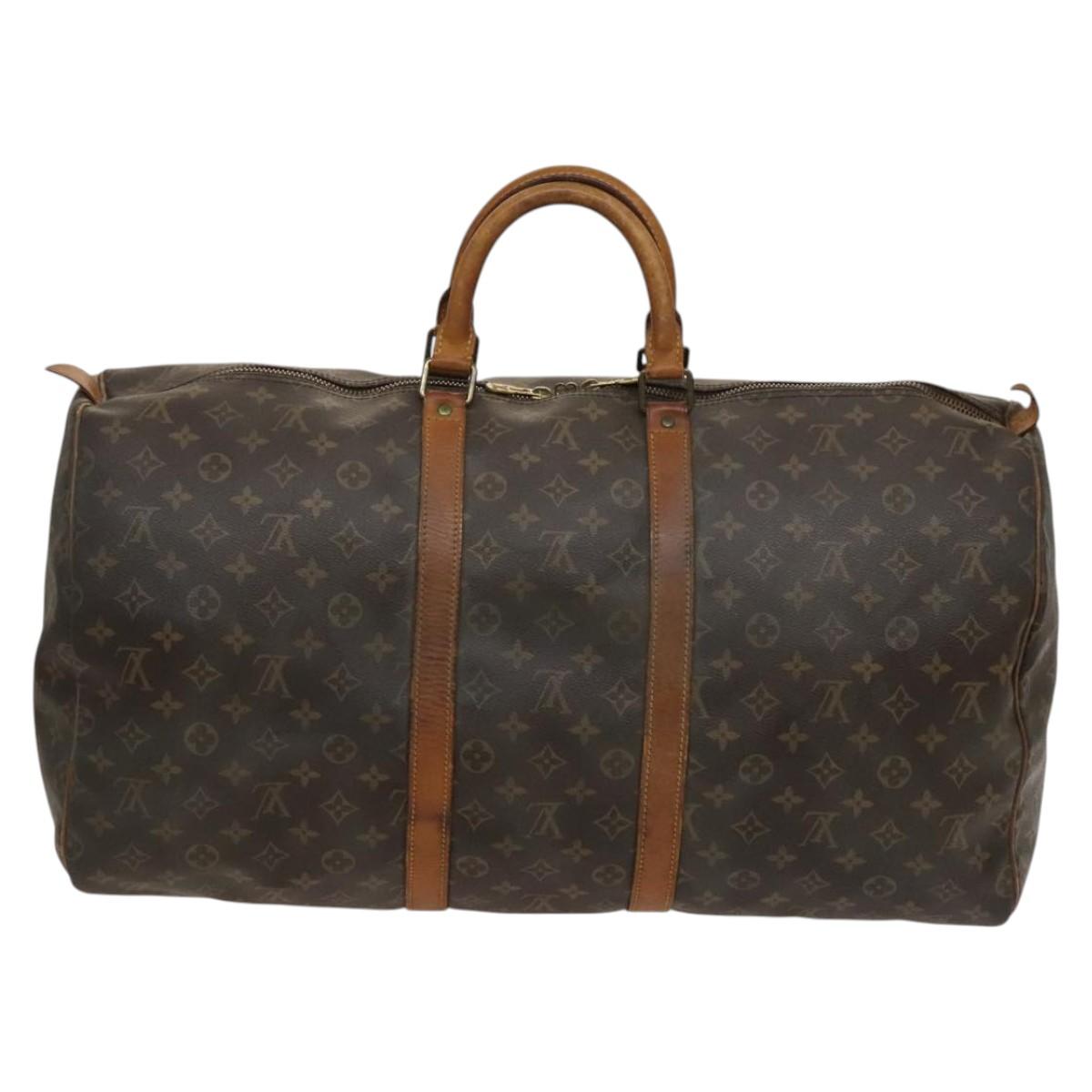 LOUIS VUITTON Monogram Keepall 55 Boston Bag M41424 LV Auth 116532
