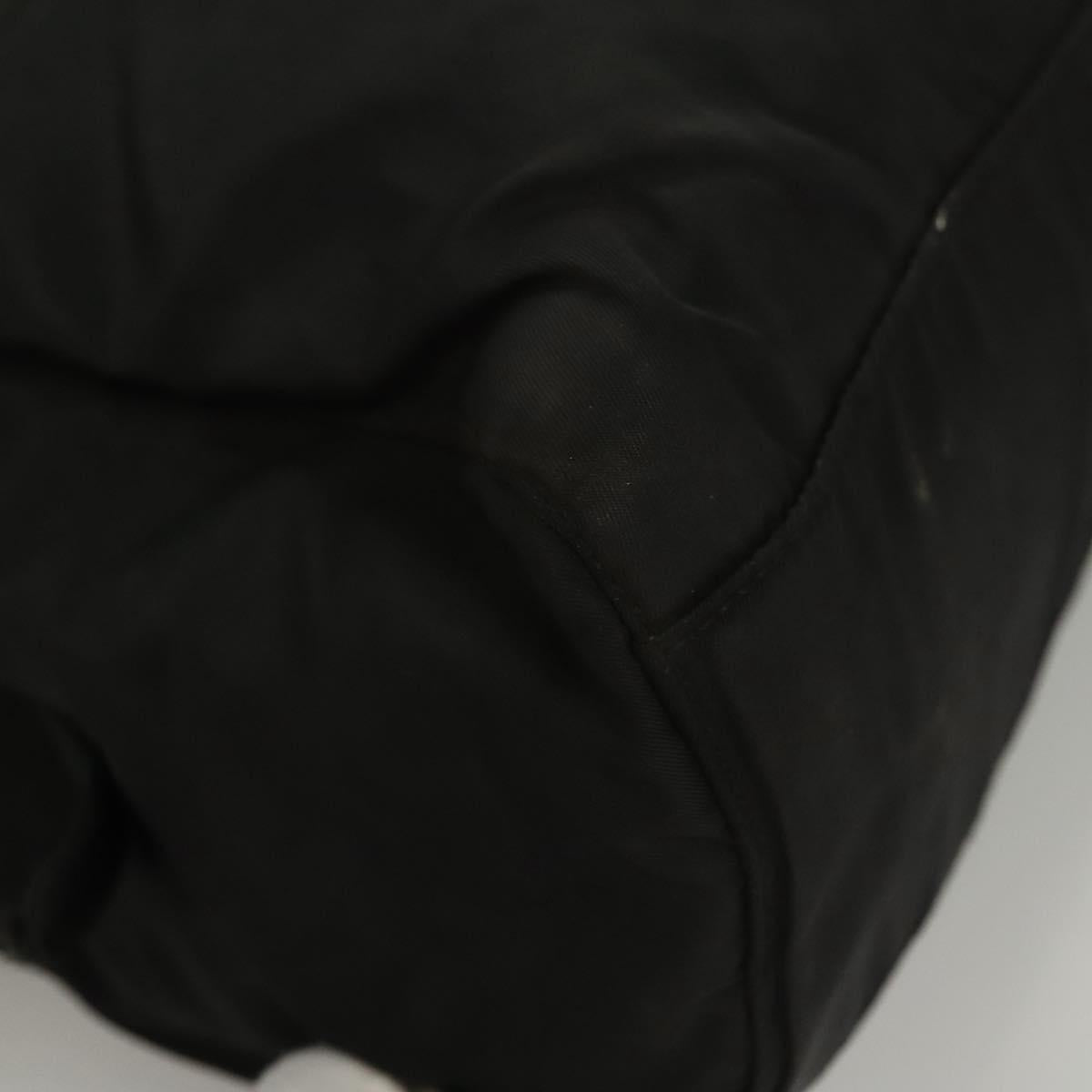 PRADA Hand Bag Nylon Black Silver Auth 116545