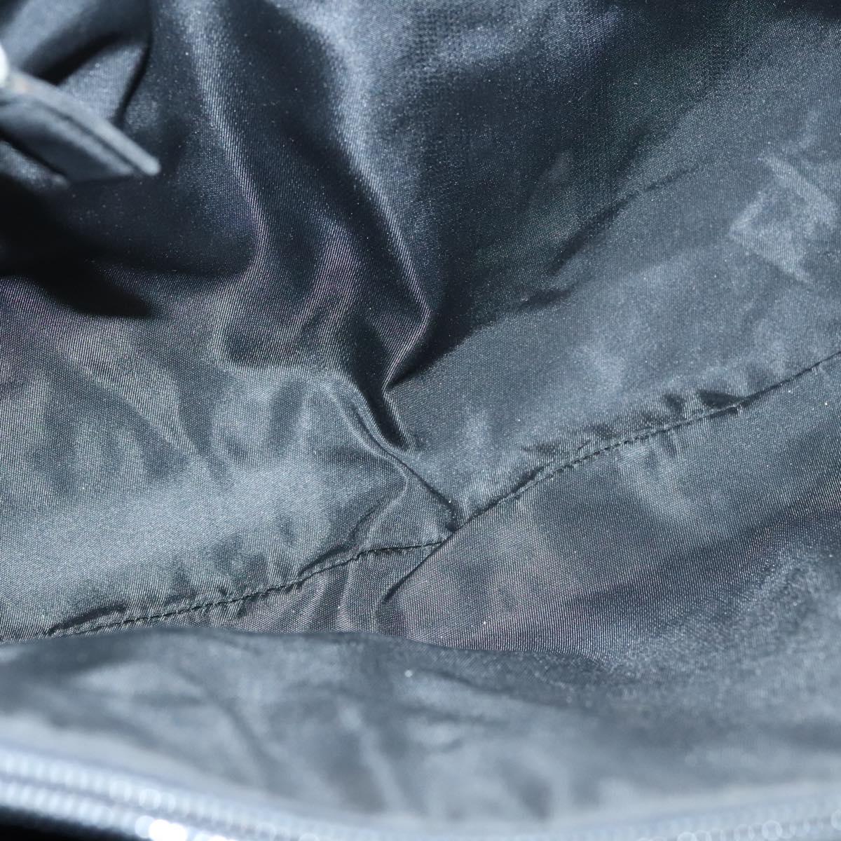 PRADA Hand Bag Nylon Black Silver Auth 116545